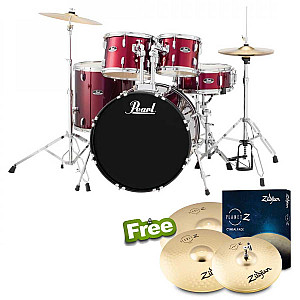 Pearl Roadshow RS525SB/C 5-Piece Drum Set + Cymbals Zildjian Planet Z